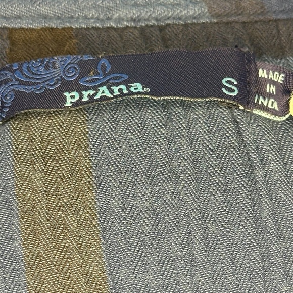 PrAna Sugar Pine Dress Equinox Blue Plaid Smocked Outdoor Organic MEDIUM (READ) - Picture 10 of 12